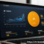 Home 19 경쟁사 분석을 통한 온라인 브랜딩 전략 - A modern Turkish e-commerce website dashboard showing competitor analysis data: sleek user interface...