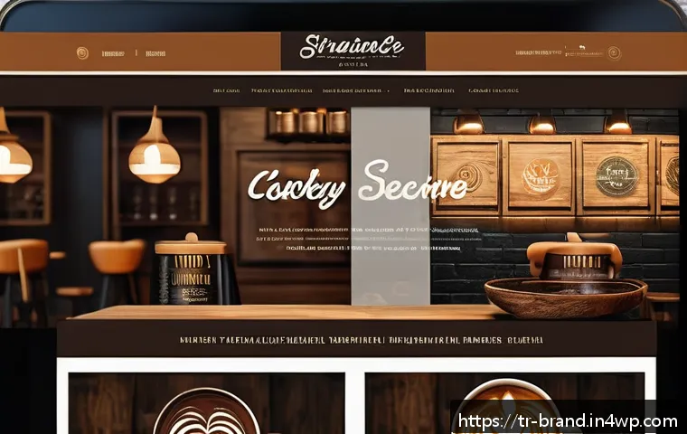 온라인 브랜드 레퍼런스를 활용한 디자인 아이디어 - A warm and inviting digital coffee brand homepage design, featuring a rich color palette of earthy b...